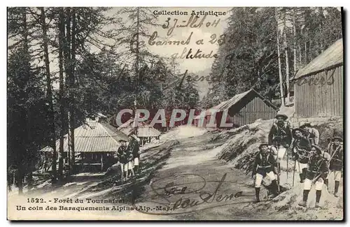 Cartes postales Militaria Chasseurs alpins Foret du Tournairet Un coin des baraquements Alpins