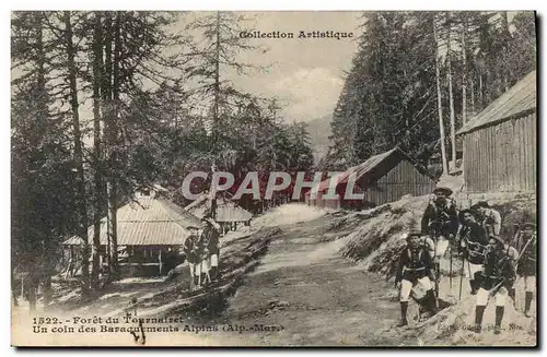 Ansichtskarte AK Militaria Chasseurs alpins Foret du Tournairet Un coin des baraquements Alpins