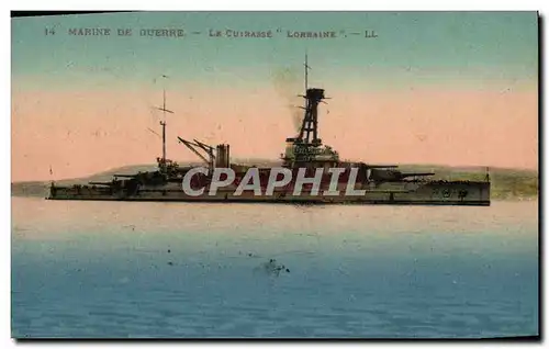 Cartes postales Bateau Le cuirasse Lorraine