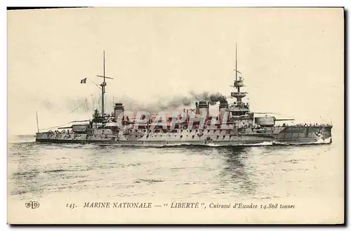 Cartes postales Bateau Liberte Cuirasse d'escadre