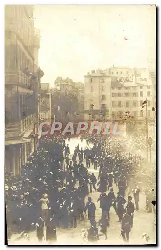 CARTE PHOTO Bateau Defile Funerailles Toulon ?