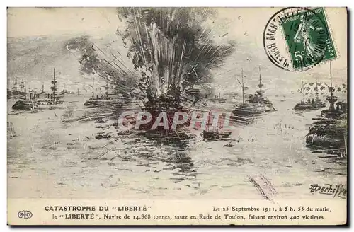 Cartes postales Bateau Catastrophe du Liberte