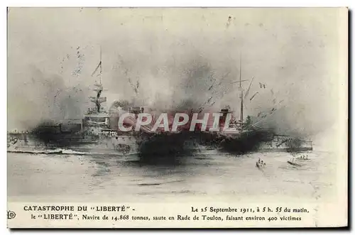 Cartes postales Bateau Catastrophe du Liberte