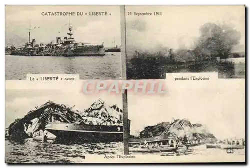 Cartes postales Bateau Catastrophe du Liberte