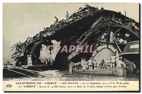 Cartes postales Bateau Catastrophe du Liberte Les epaves