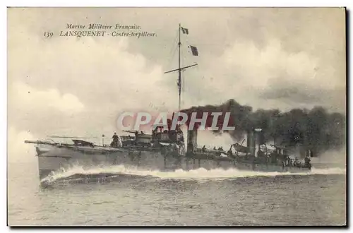 Ansichtskarte AK Bateau Lansquenet Contre torpilleur