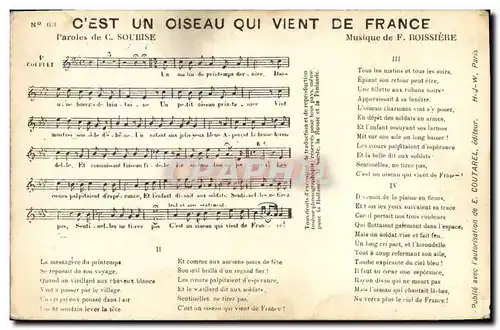 Ansichtskarte AK C&#39est un oiseau qui vient de France Soubise Boissiere