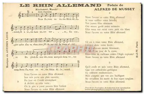 Cartes postales Le Rhin allemand Alfred de Musset