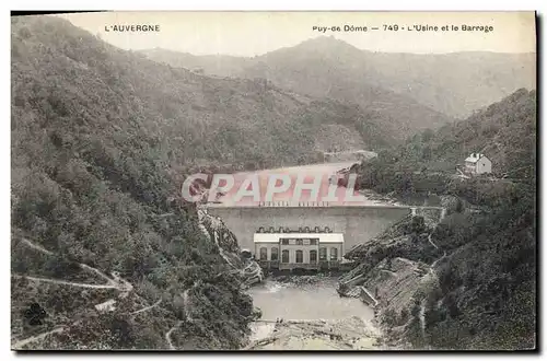 Ansichtskarte AK Auvergne Puy de Dome L&#39usine et le barrage Electricite