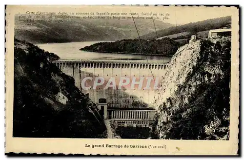 Cartes postales Le grand barrage de Sarrans Vue aval Electricite