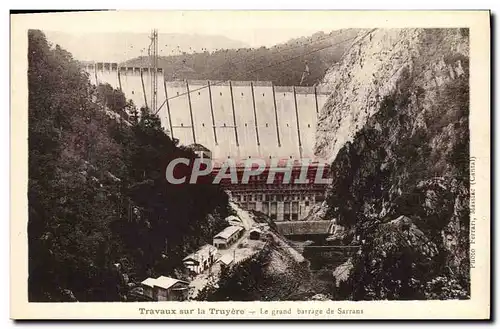 Cartes postales Travaux sur la Truyere Le grand barrage de Sarrans Electricite