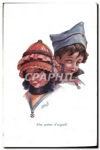 Cartes postales Fantaisie Illustrateur Enfants Une pointe d&#39orgueil Militaria