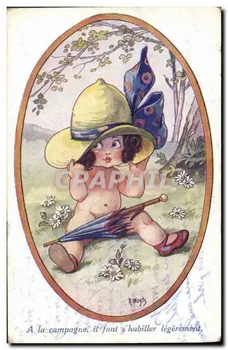 Cartes postales Fantaisie Illustrateur Enfant A la campagne il faut s&#39habiller legerement