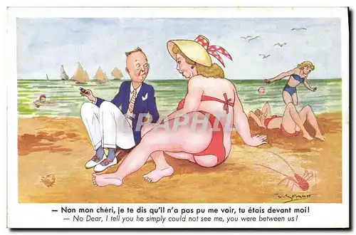 Ansichtskarte AK Fantaisie Illustrateur Plage