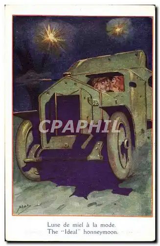 Cartes postales Fantaisie Illustrateur Enfants Lune de miel a la mode Tank Militaria