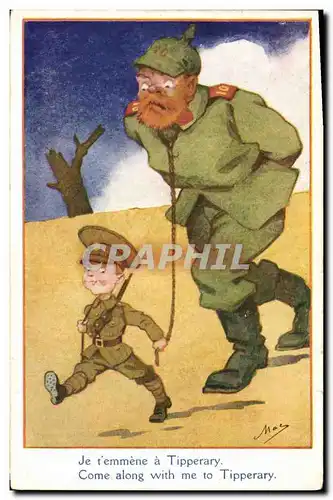Ansichtskarte AK Fantaisie Illustrateur Enfants Je t&#39emmene a Tipperary Militaria