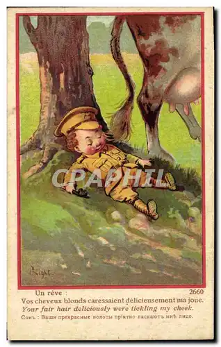 Cartes postales Fantaisie Illustrateur Enfants Un reve Militaria