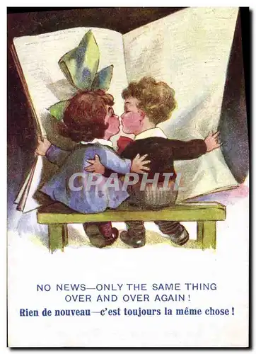 Cartes postales Fantaisie Illustrateur Enfants No news Only the same thing over and over again