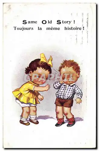 Cartes postales Fantaisie Illustrateur Enfants Toujours la meme histoire