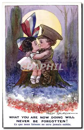 Ansichtskarte AK Fantaisie Illustrateur Enfants Ce que nous faisons ne sera jamais oublie Militaria