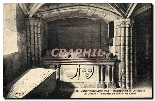 Ansichtskarte AK Guerande Interieur de la collegiale La crypte Tombeau de Tristan de Carne