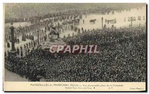 Ansichtskarte AK Funerailles du Marechal Foch Vue d&#39ensemble place de la Concorde