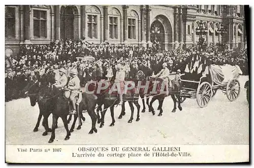 Cartes postales Obseques du General Gallieni L&#39arrivee du cortege place de l&#39hotel de ville