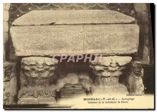 Ansichtskarte AK Moissac Sarcophage Interieur de la cathedrale St Pierre