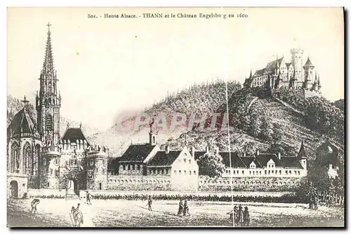 Cartes postales Thann et le chateau Engelsburg en 1600