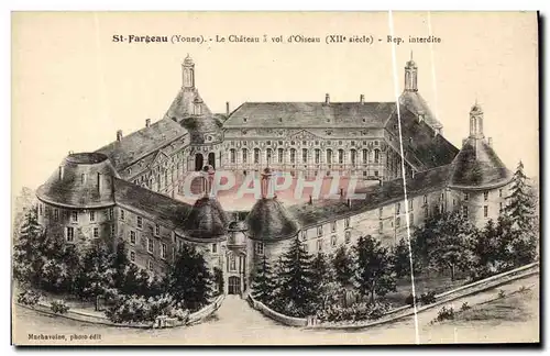 Cartes postales St Fargeau Le chateau a vol d&#39oiseau