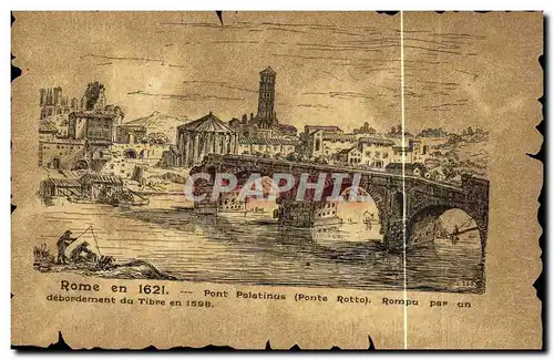 Cartes postales Rome en 1621 Pont Palatinus