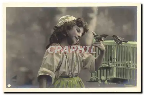 Cartes postales Enfant Oiseau