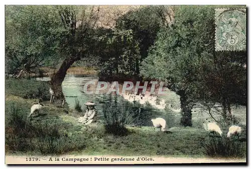 Ansichtskarte AK A la campagne Petite gardeuse d&#39oies