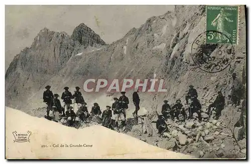 Ansichtskarte AK Militaria Chasseurs Alpins Col de la Grande Casse