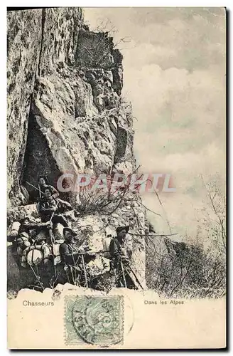 Cartes postales Militaria Chasseurs Alpins dans les Alpes