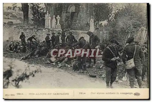 Cartes postales Militaria Chasseurs Alpins Nos Alpins en campagne