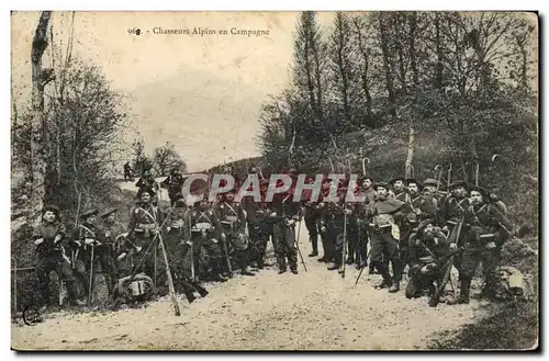 Ansichtskarte AK Militaria Chasseurs Alpins en campagne
