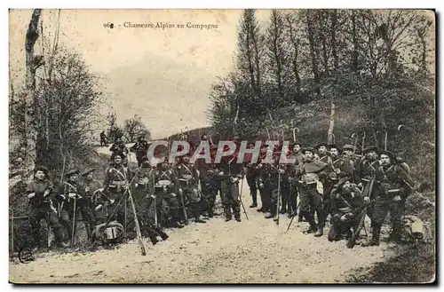 Cartes postales Militaria Chasseurs Alpins en campagne