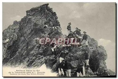 Ansichtskarte AK Militaria Chasseurs Alpins Artilleurs alpins au Col de la Traversette Queyras