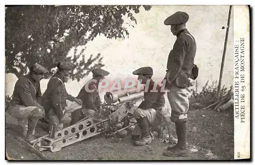 Cartes postales Militaria Chasseurs Alpins Artillerie Francaise Piece de 65 de montagne