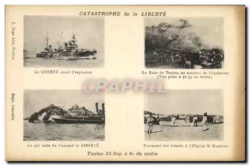 Cartes postales Bateau Catastrophe du Liberte