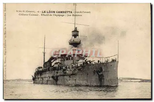 Ansichtskarte AK Bateau Le Leon Gambetta Croiseur cuirasse