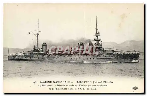 Cartes postales Bateau Liberte Cuirasse d'escadre