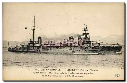 Cartes postales Bateau Liberte Cuirasse d'escadre