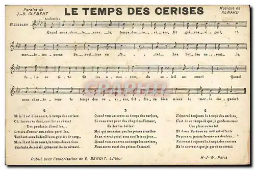 Cartes postales Le temps des cerises Clement Renard