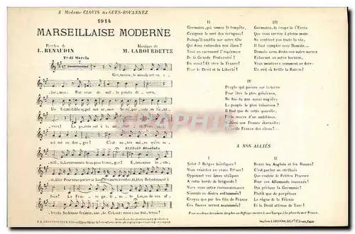 Cartes postales Marseillaise Moderne Renaudin Labourbette