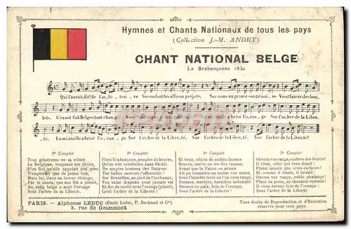 Cartes postales Chant national Belge La Brabanconne