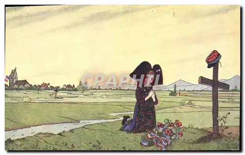 Cartes postales Folklore Alsace Hansi Priere de l'Alsace TOP