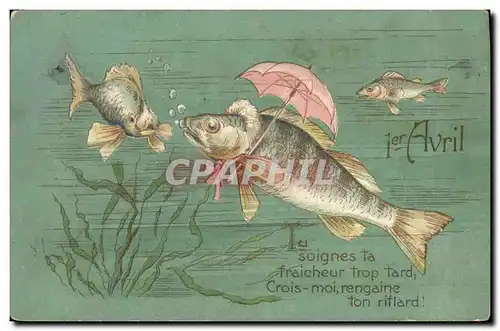 Cartes postales Fantaisie Poisson 1er Avril