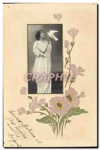 Cartes postales Fantaisie Fleurs Femme